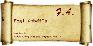 Fogl Abbás névjegykártya
